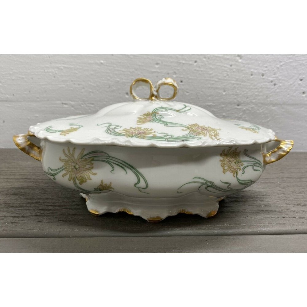 Vtg Haviland Limoges France Oval Covered Vegetable Bowl Schleiger 492g Fuji Mum